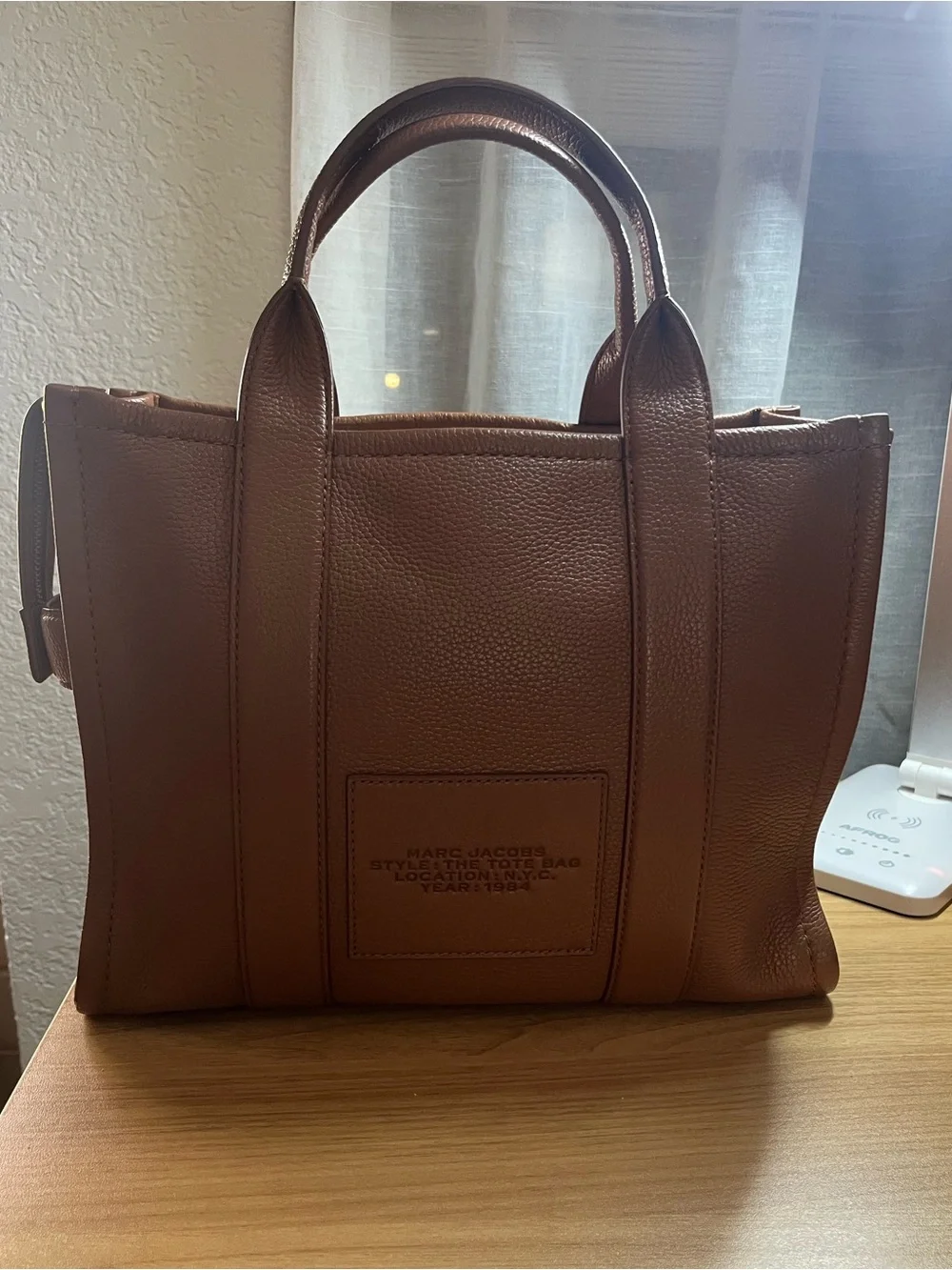 Marc Jacobs Brown Leather 'The Tote Bag' Structured Tote